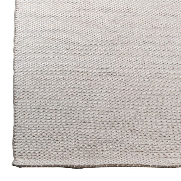 Large Sand Handwoven Wool Mix Rug 295x400cm