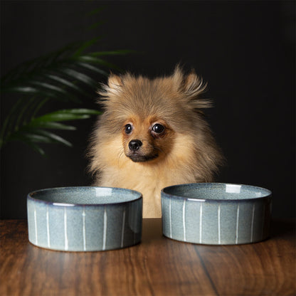 Scruffs Pinstripe Reactive Glaze Food Bowl