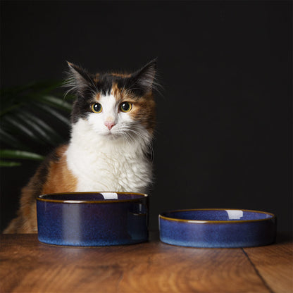 Scruffs Reactive Glaze Pet Saucer - 13cm Midnight Blue