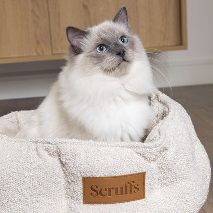 Scruffs Boucle Cat/Small Dog Bed - Cream