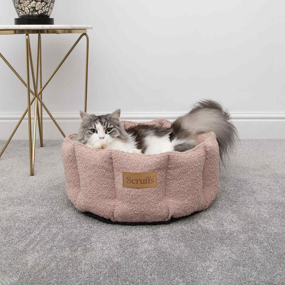 Scruffs Boucle Cat/Small Dog Bed - Blush
