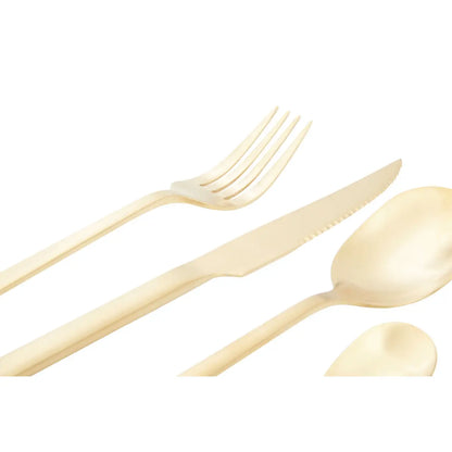 Avie 16 Piece Gold Finish Cutlery Set