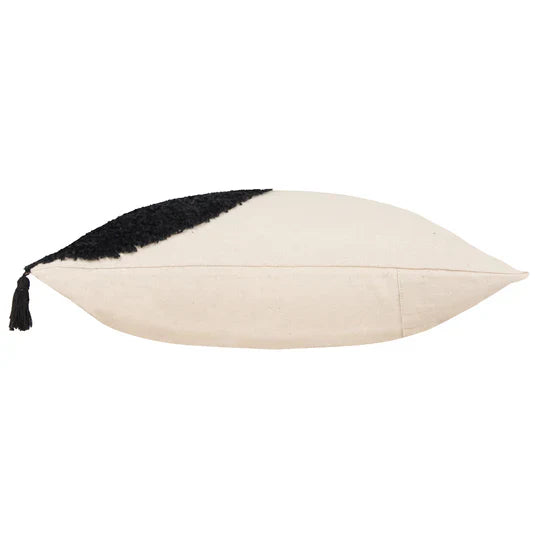 Radiance Tufted Boho Cushion Natural/Black