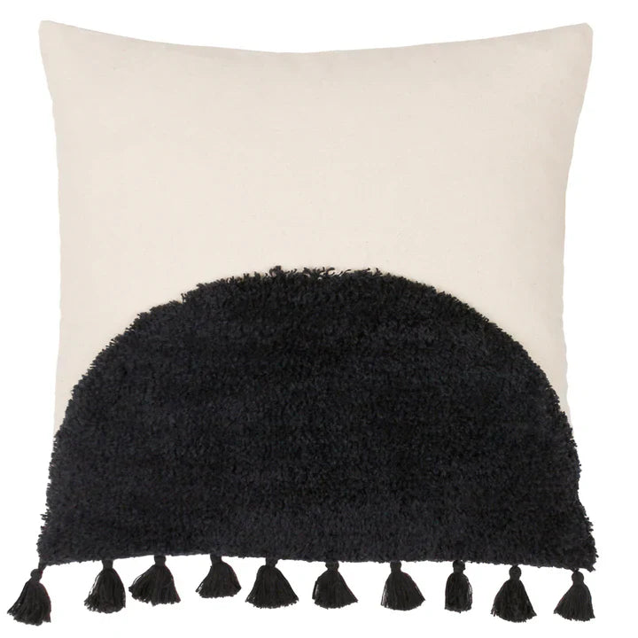Radiance Tufted Boho Cushion Natural/Black