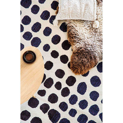 Square Rug - Beige & Blue