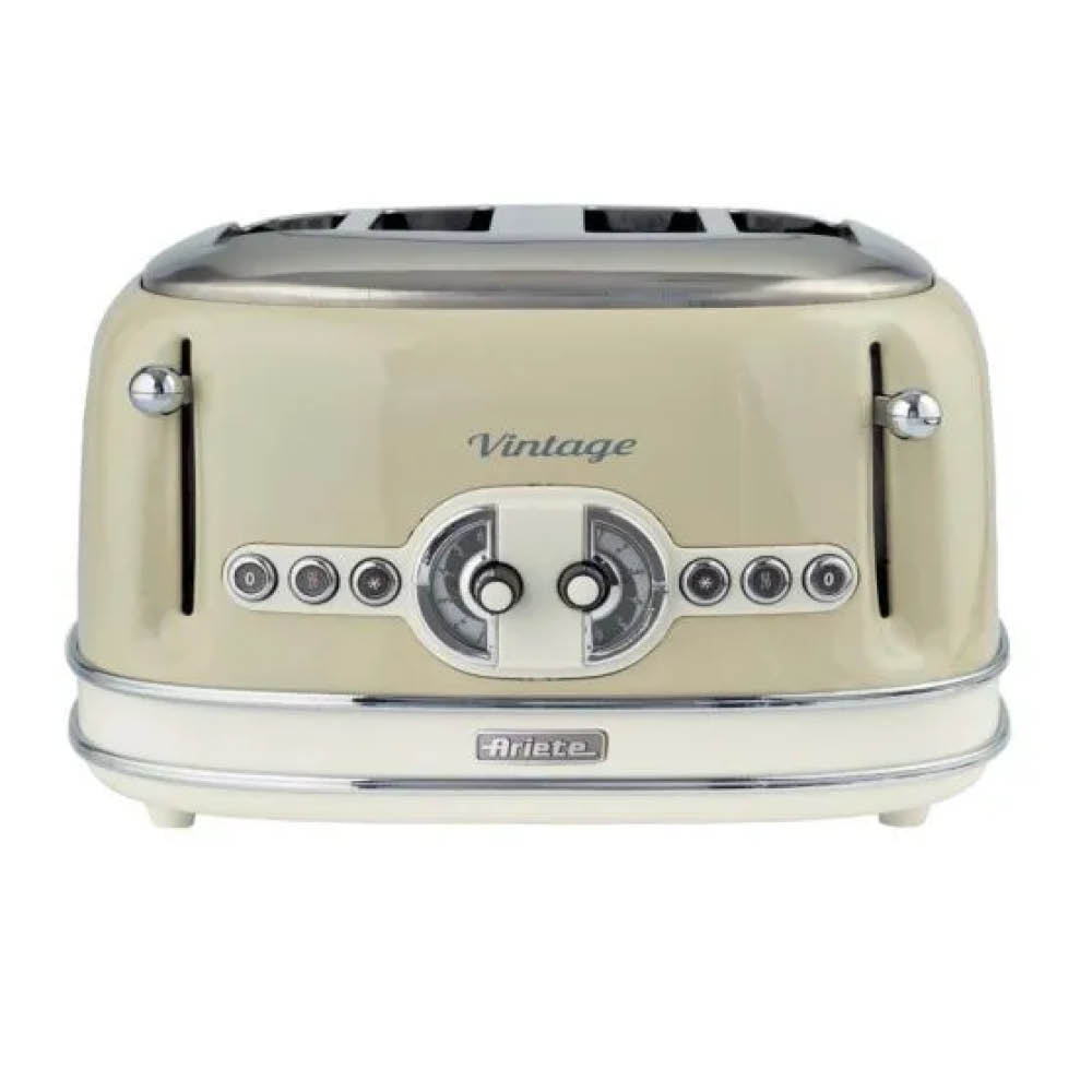 Vintage Retro Style 4- Slice Toaster - Cream