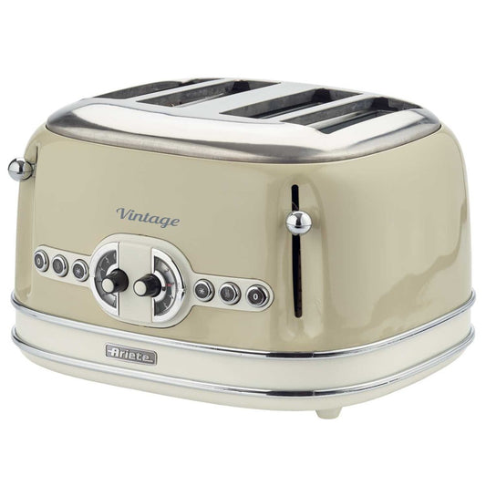 Vintage Retro Style 4- Slice Toaster - Cream