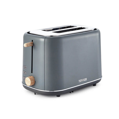 Tower Scandi 2 Slice Toaster - Grey
