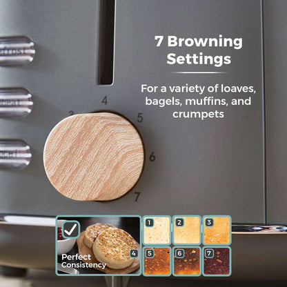 Tower Scandi 2 Slice Toaster - Grey