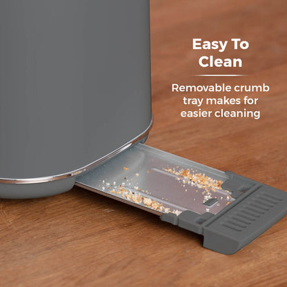 Tower Scandi 2 Slice Toaster - Grey