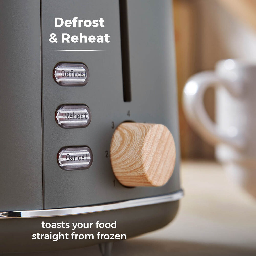 Tower Scandi 2 Slice Toaster - Grey