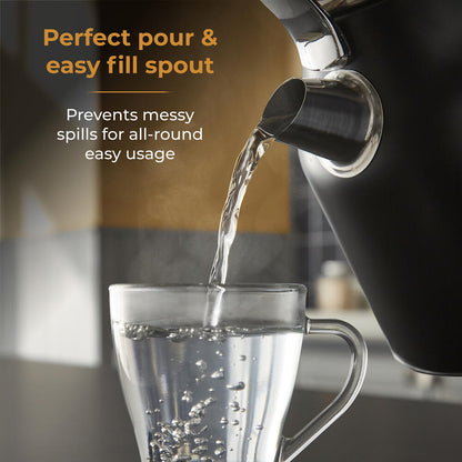 Tower Renaissance Retro Pot 1.7L Kettle - Black