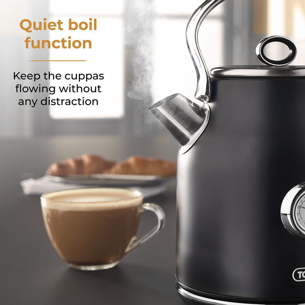 Tower Renaissance Retro Pot 1.7L Kettle - Black