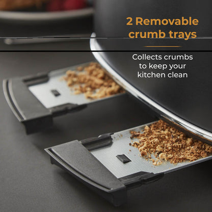 Tower Renaissance Retro 4 Slice Toaster - Black