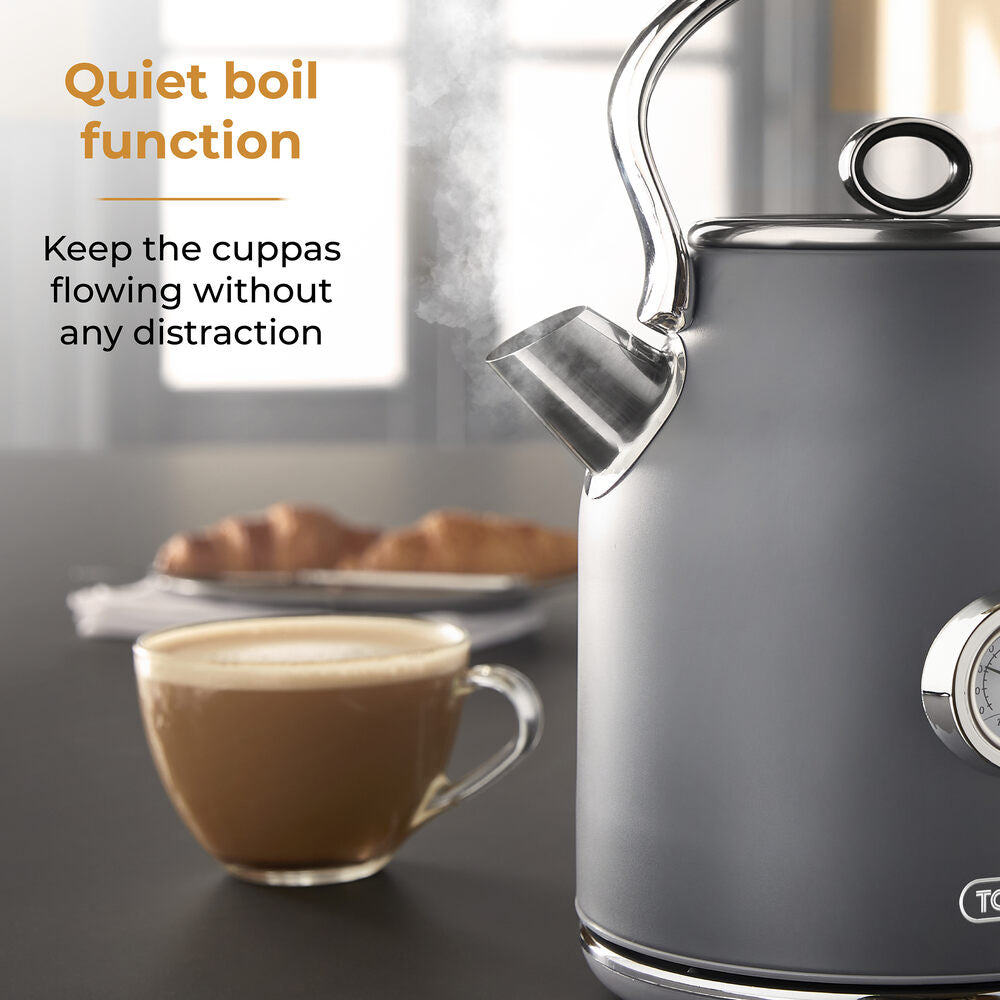 Tower Renaissance Retro Pot 1.7L Kettle - Grey