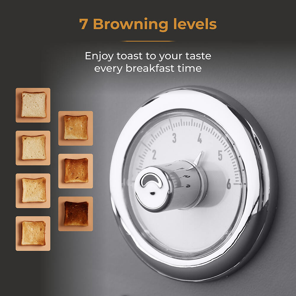 Tower Renaissance Retro 4 Slice Toaster - Grey