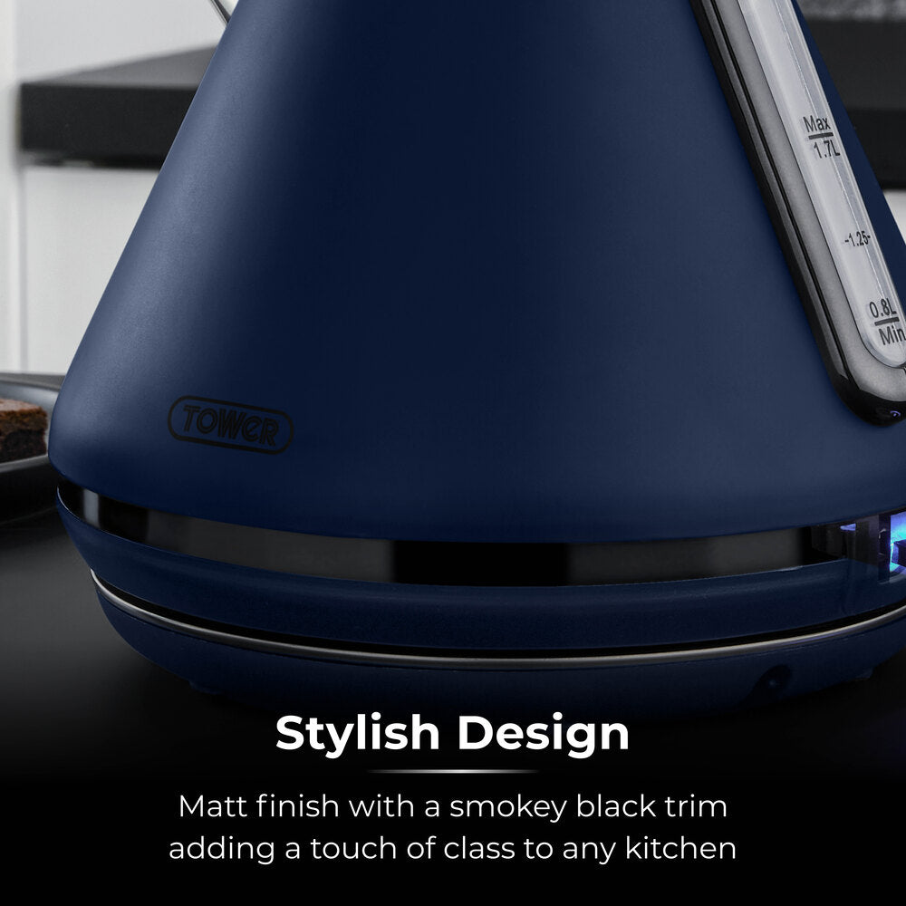 Tower Sera 1.7 Pyramid Kettle - Midnight Blue
