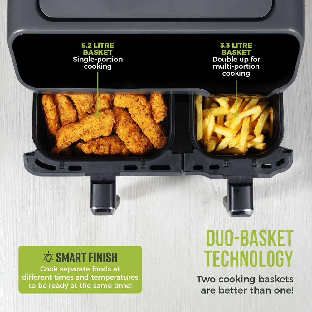 Tower Vortex Eco Dual Digital Air Fryer with 5.2L & 3.3L Drawers