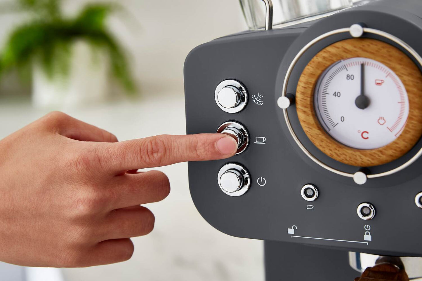 Swan Nordic Espresso Coffee Machine 1.2L - Grey