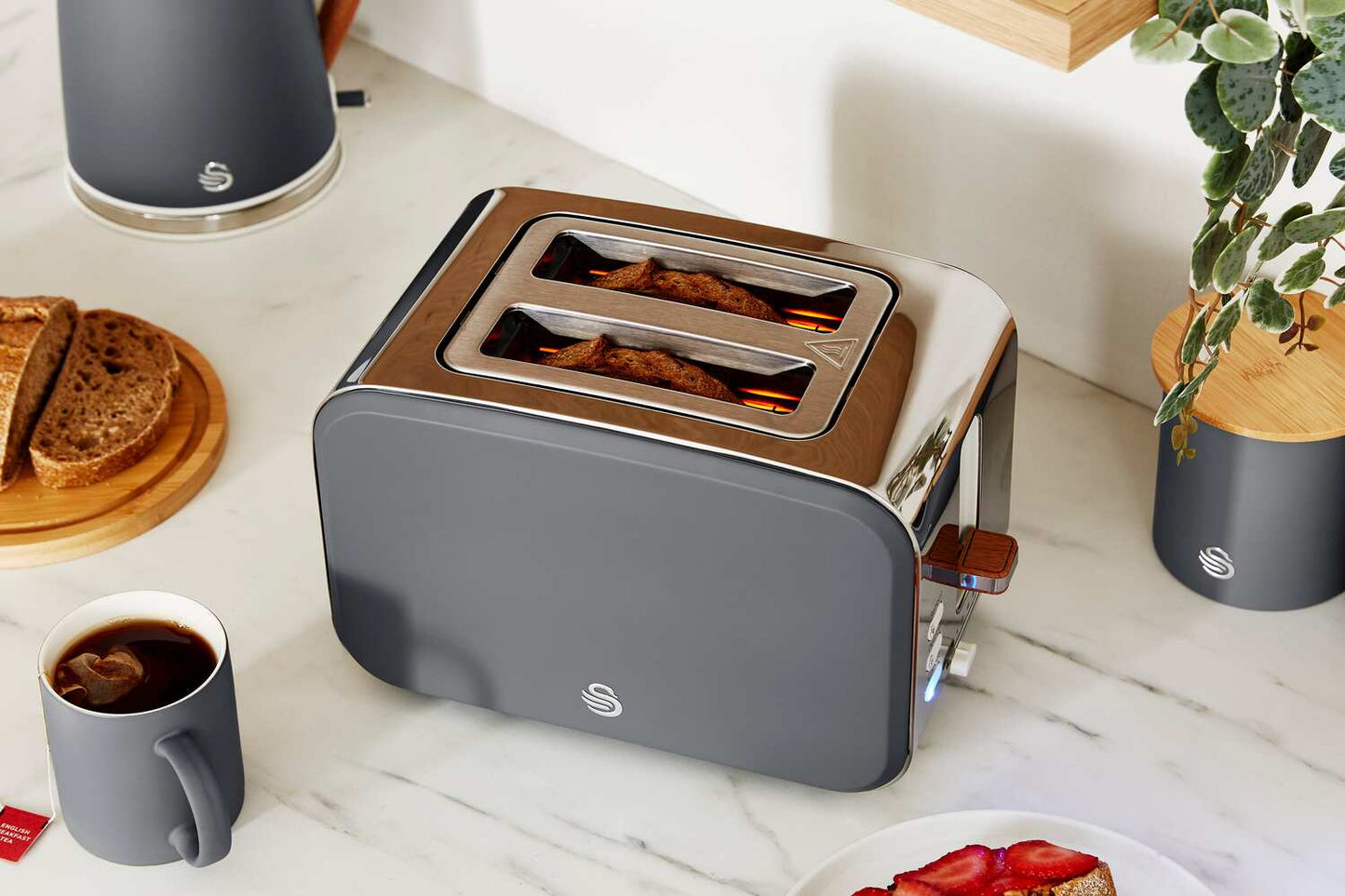 Swan Nordic 2 Slice Toaster Grey