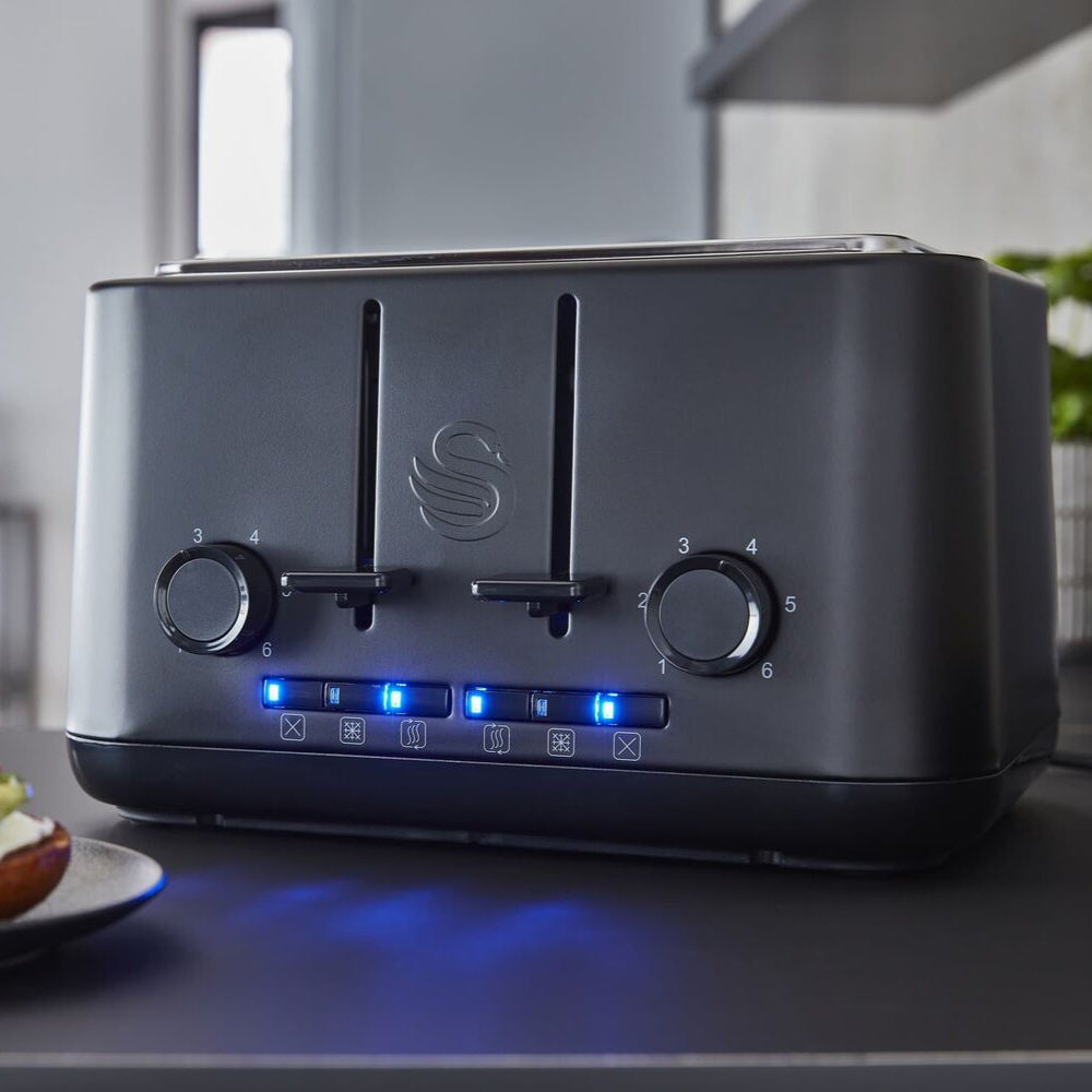 Swan Stealth 4 Slice Toaster - Matt Black Finish