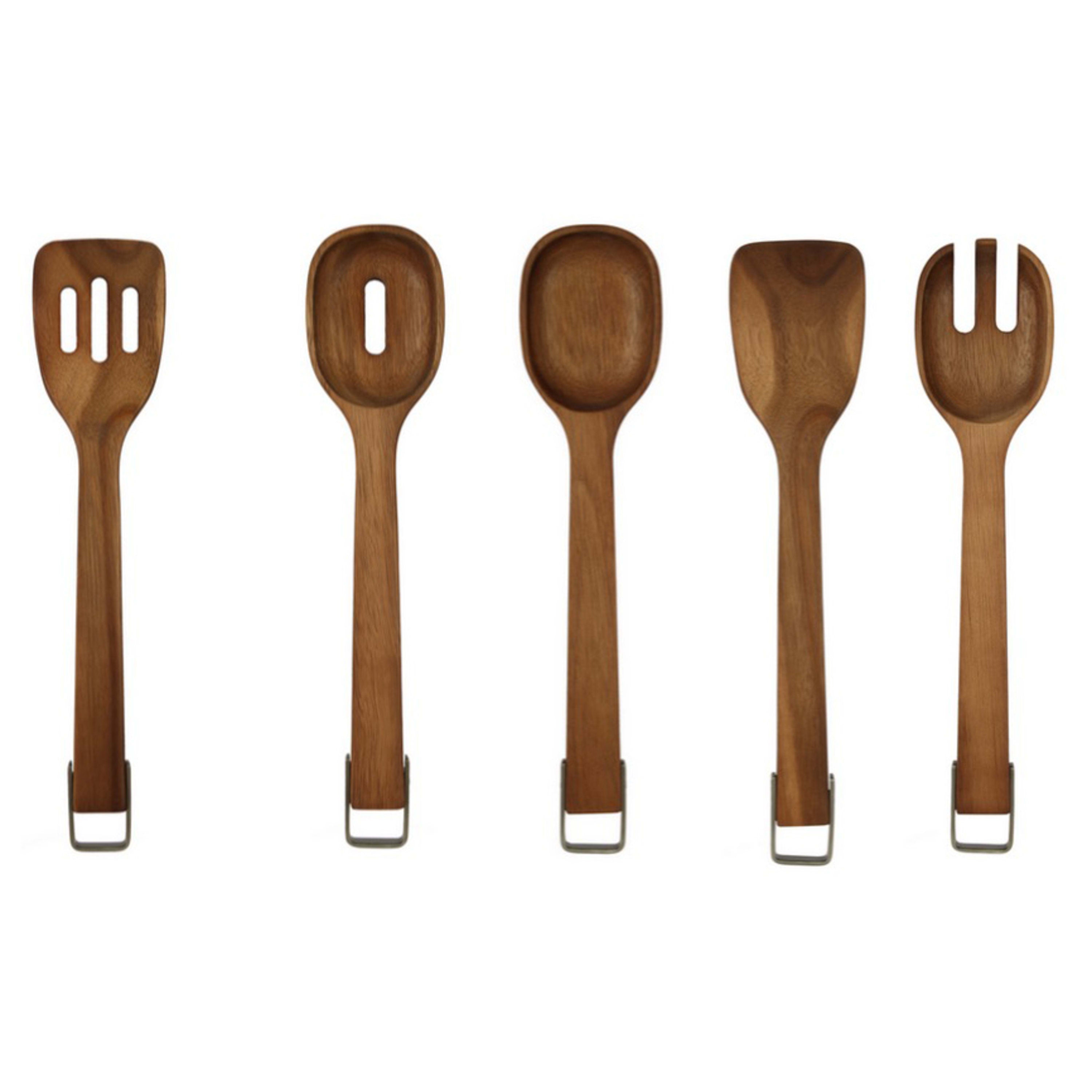 Sur La Table Set of 5 Wooden Utensils
