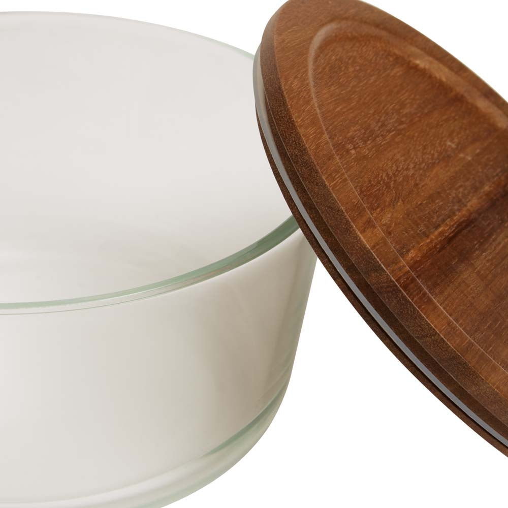 Freska Glass Container with Acacia Lid 1.6L