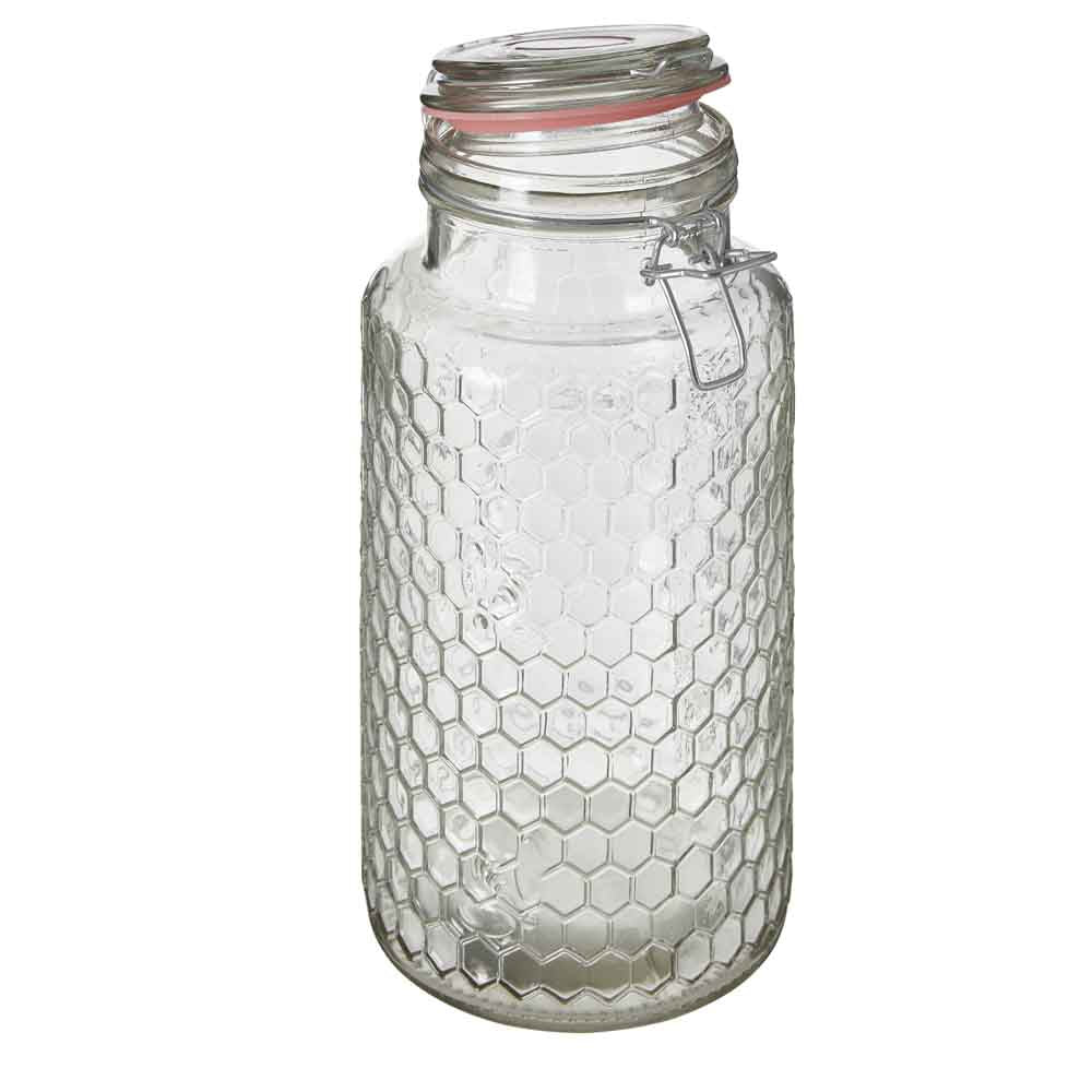 Apiary Clip Top Glass Storage Jar 25cm