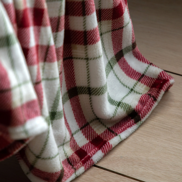 Heritage Check Rolled Fleece Red