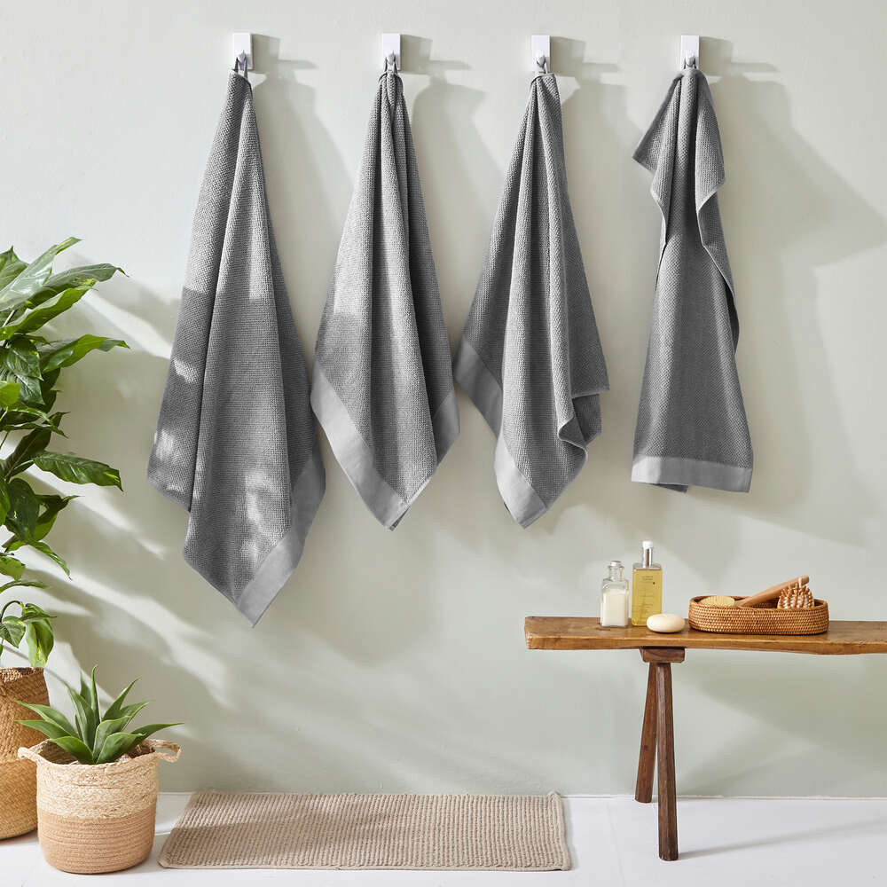 Textured Bath Towel - Cool Grey