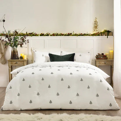 Winter Forest Embroidered Duvet Cover Set King