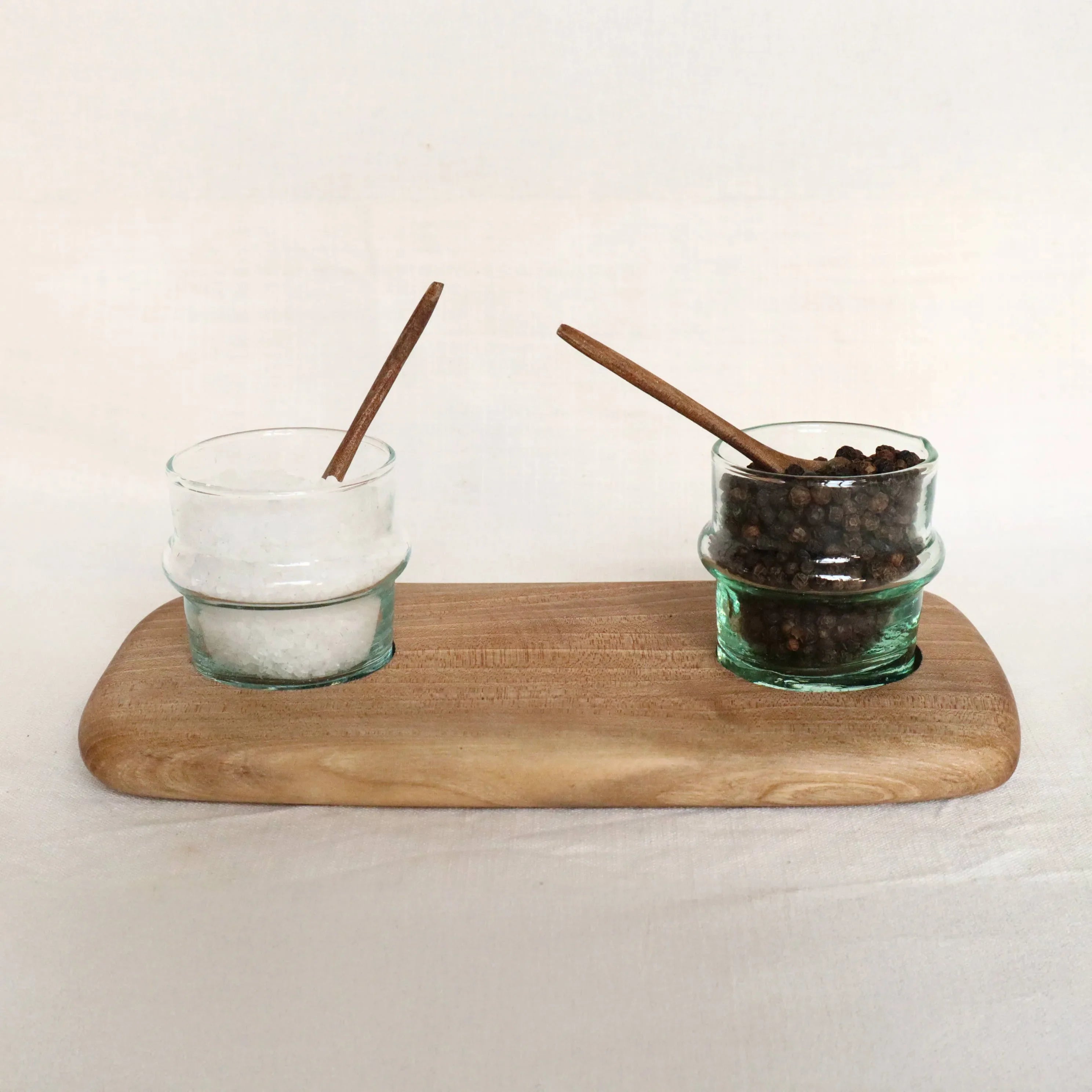 Wooden Walnut Board Serving 2 Glasses