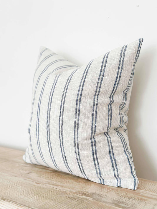 Rosie Cushion Cover 45x45 - Blue & Cream Stripe