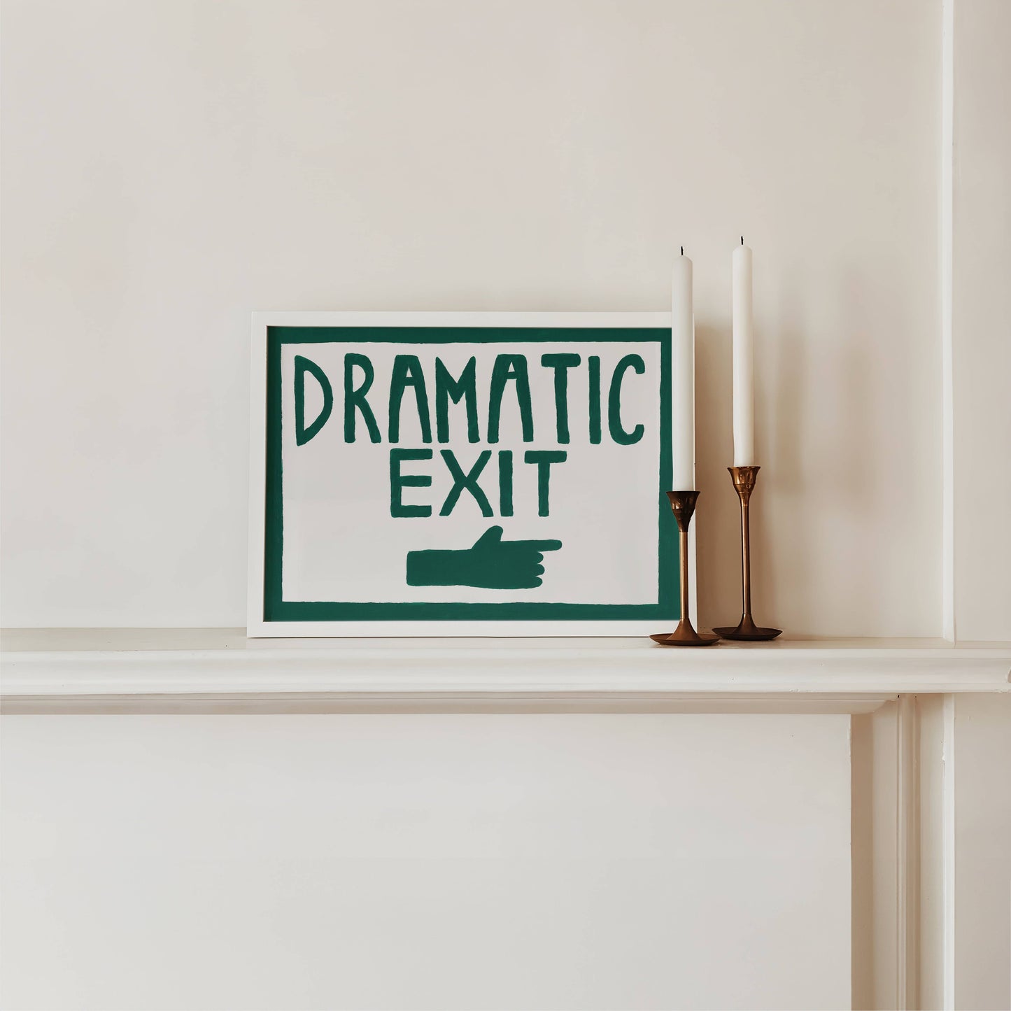 Dramatic Exit Hand Painted Print A3