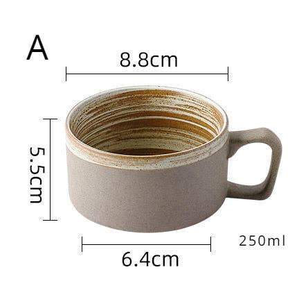 Gohobi Handmade Stoneware Black and Brown Coffee Mug