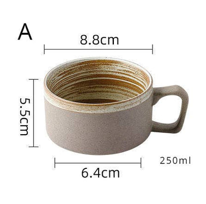 Gohobi Handmade Stoneware Black and Brown Coffee Mug