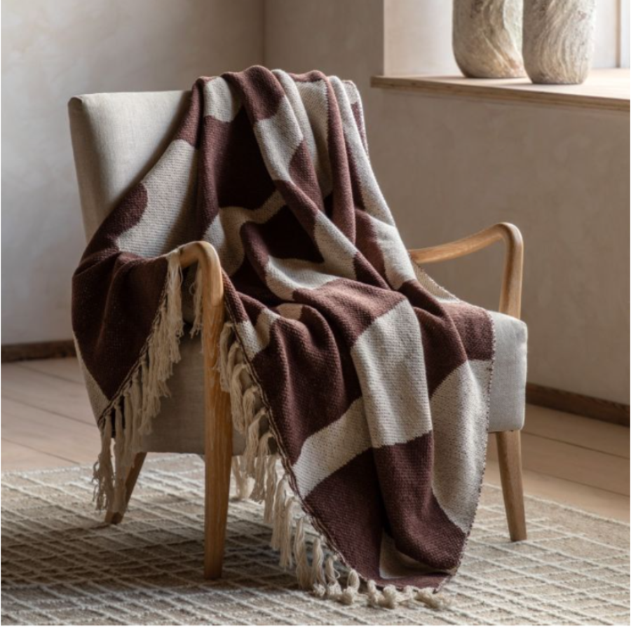 Alma Abstract Throw Chocolate