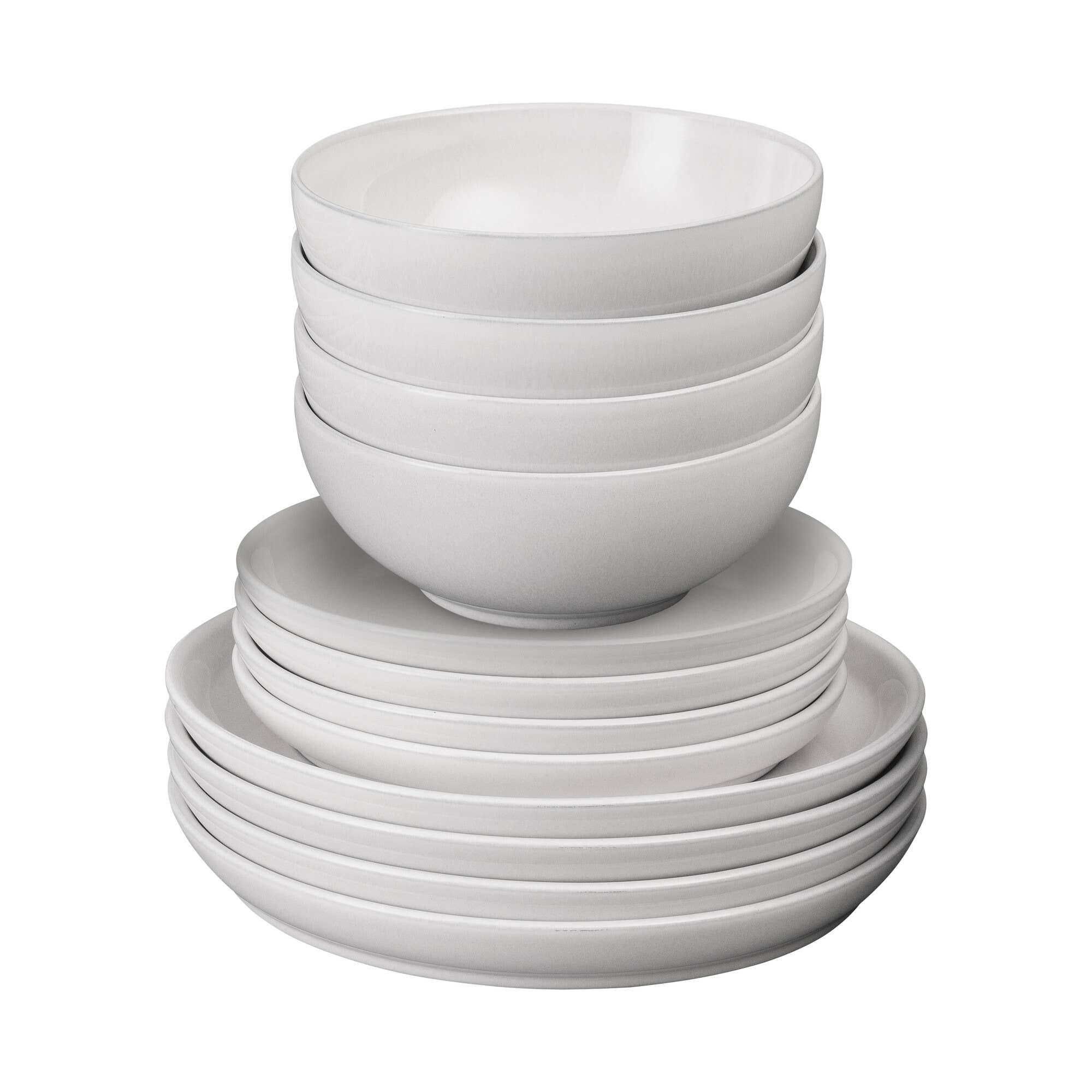 Denby Stoneware Elements Stone White 12 Piece Tableware Set