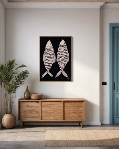 Two Fish Contemporary Art Print A3