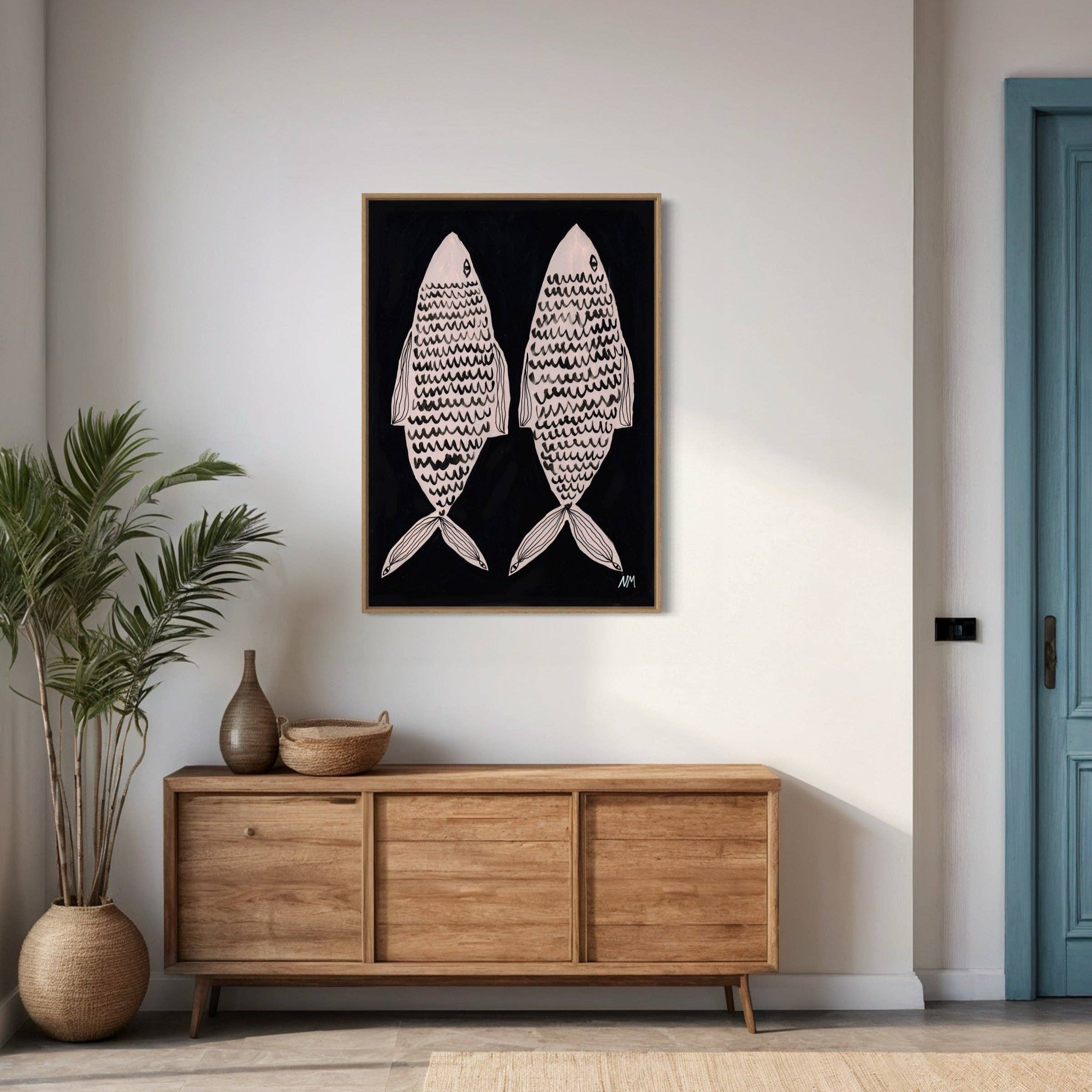 Two Fish Contemporary Art Print A3