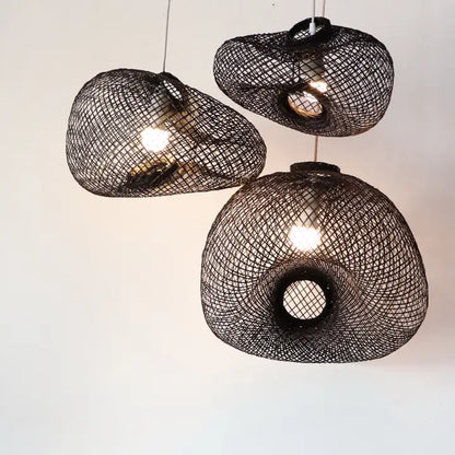 Re-shapeable Bamboo Pendant Light - Black XL