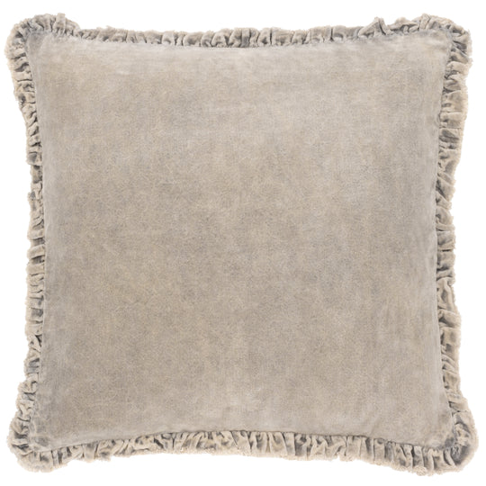 Bertie Washed Cotton Velvet Cushion Taupe
