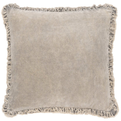 Bertie Washed Cotton Velvet Cushion Taupe