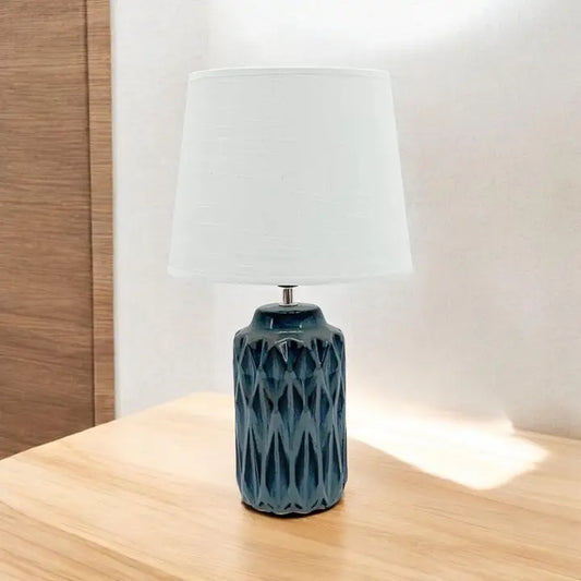 Blue Ceramic Lamp and Shade