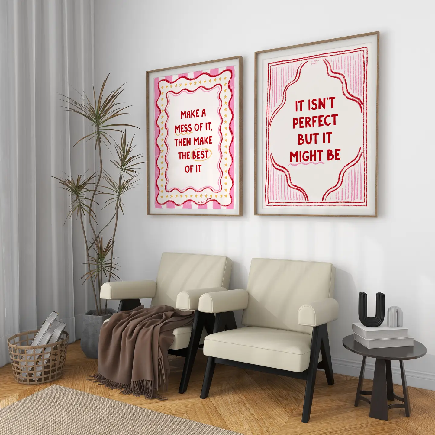 Mess/Perfect Set of 2 A3 Art Prints