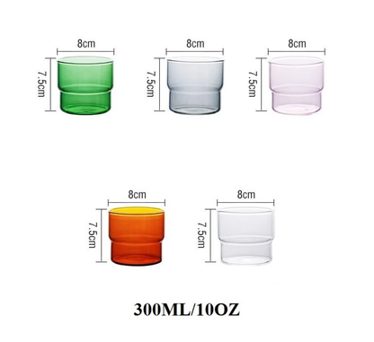Stackable Clear Glass Water Cup