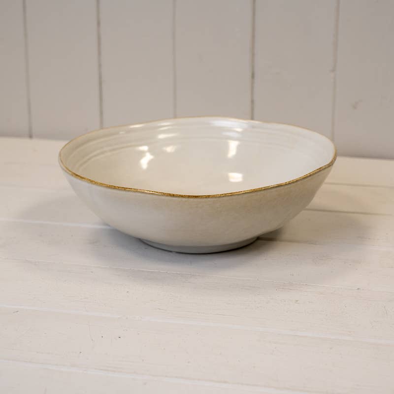 Reactive Grey Ceramic Salad Bowl