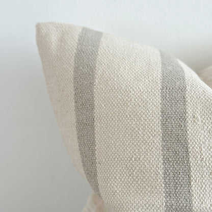 India Luxe Cotton Cushion Cover 45×45 – Grey Stripe