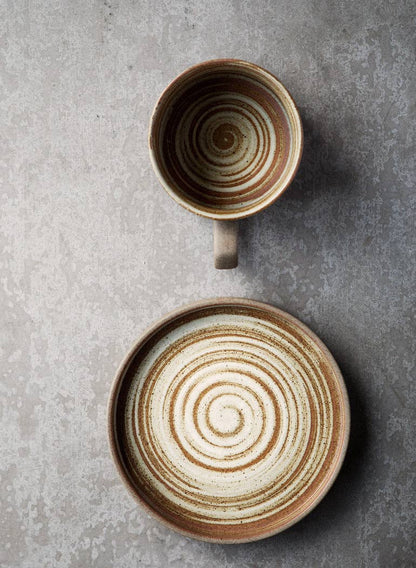 Gohobi Handmade Stoneware Black and Brown Coffee Mug