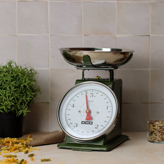 5kg/20g green mechanical kitchen scale